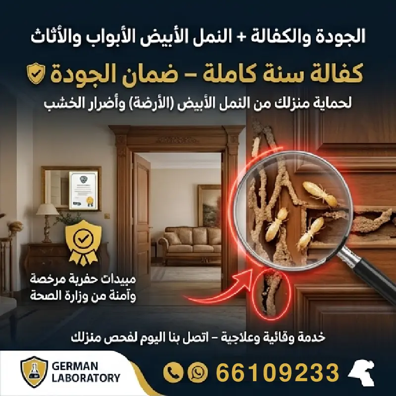 رش النمل الأبيض والأرضة بمبيدات آمنة ومرخصة في الكويت