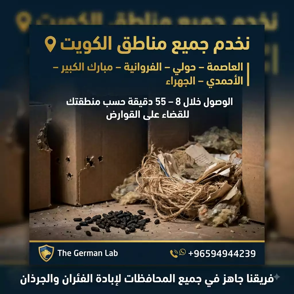 ضمان وكفالة مكافحة الفئران والقوارض لمدة 12 شهر في الكويت